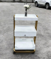 Chariot de salon en acier inoxydable à vente chaude 2020, équipement de salon de beauté OEM, chariot pour salon de coiffure et de manucure, vente en gros