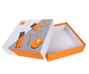 促销充电器鼠标纸盒笔u盘纸板盒小型商务礼品套装礼盒