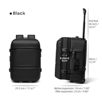 Sac à dos à roulettes TSA extensible pour ordinateur, à compression sous vide, compartiments sec/humide