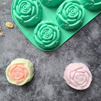Moule à pâtisserie en silicone de haute qualité à 6 cavités en forme de rose, moule à chocolat pour gâteau de lune Buddy, outil de cuisine, outils à gâteau
