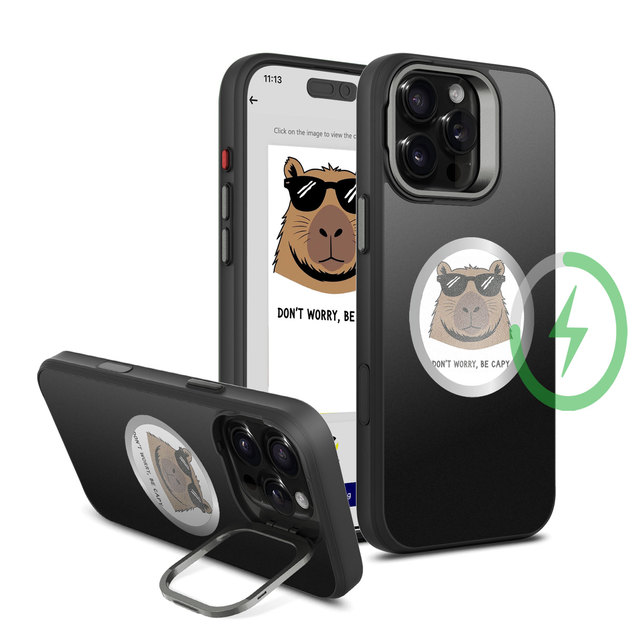 IPX8 New Design NFC Smart E-ink Screen Displays Colorful Phone Cases With iPhone 16 Pro 16 Pro Max DIY Phone case with Kickstand
