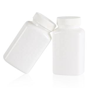ขวดแคปซูลทรงสี่เหลี่ยมพลาสติก HDPE สีขาวขนาด120มล. 150มล. 190มล. 200มล. 250มล. - Product Image 3
