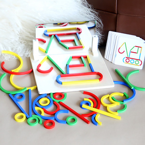 Rompecabezas Creativos, Juguetes Educativos de Madera, Coloridos, Entrenamiento de Pensamiento, Barras de Combinación de Formas, Juguetes de Aprendizaje - Product Image 6