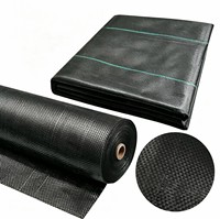 Rouleau de toile tissée anti-mauvaises herbes noire perméable pour aménagement paysager