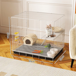 In China hergestellte, faltbare Katzenkäfige aus <span class=keywords><strong>Eisen</strong></span> mit Kunststoffschale, für drinnen und draußen geeignet, für mehrere Katzen, Katzen-Unterbringungskäfige - Product Image 5