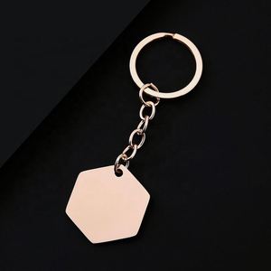Personnalisation sur mesure, gravure au laser, impression de logo, porte-clés en acier inoxydable, matériau hexagonal vierge, porte-clés en métal - Product Image 4