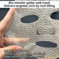 Masque facial en feuille de lifting non invasif, soluble dans l'eau, collagène hydrolysé, nano-or, bio-mimétique, fibre de cellulose en toile d'araignée