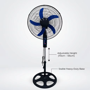 Ventilateur sur pied de 18 pouces avec pales orange, oscillant, hauteur réglable, moteur AC, commande mécanique pour le refroidissement domestique - Product Image 4
