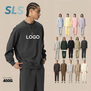 Sudadera de Cuello Redondo para Hombre, de Alta Calidad, para Otoño, 400G, Tejido de Rizo Grueso, Color Sólido, Poliéster/Algodón, Ecológica - Product Image 1