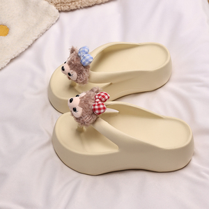 2025 Summer New Fashion Height-Increasing Thick-Soled <strong>Flip</strong>-<strong>Flops</strong> for Women Non-Slip Cushioned Beach Sandals EVA Midsole - Product Image 4