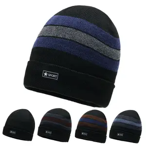 High Quality Head Wear Skull Caps For Men Women Patch Logo Soft Ski Knit Thick Skull Cap Winter Hats Warm Cuffed Beanie