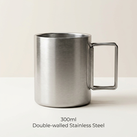 Mug à café isotherme en acier inoxydable de 300 ml avec poignée pliable, affichage de la température, portable, pour le camping et les voyages