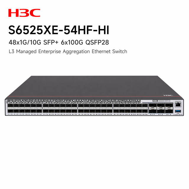 H3C S6525XE-54HF-HI 48x1G/10G SFP+ 6x100G QSFP28 L3 Managed Enterprise Aggregation Ethernet Switch