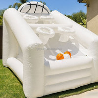 Jeu de frappe gonflable de jeu de tir de basket-ball gonflable blanc de carnaval pour des locations de partie