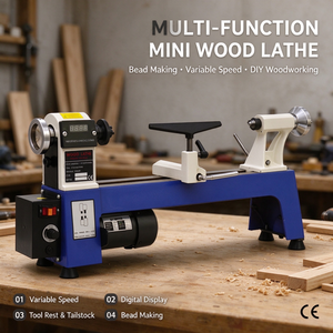 Mini Torno para Madera, Torno CNC para Trabajar la Madera, Máquina para Hacer Cuentas de Buda, Máquina de Tallado de Madera - Product Image 1
