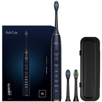 Vente en gros de brosse à dents sonique étanche IPX7, 15 modes de brossage, brosse à dents électrique rechargeable avec 2 têtes de remplacement