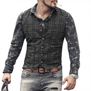 เสื้อกั๊กผู้ชายสำหรับฤดูหนาว คุณภาพสูง ขายส่ง ผลิตจากผ้าขนสัตว์ ป้องกันการเป็นขุย กระดุมแถวเดียว เหมาะสำหรับใส่ทำงานหรือโอกาสทางการ - Product Image 2