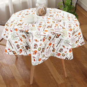 30 Years Factory Eco-Certified Custom Hallows PEVA <strong>Round</strong> Tablecloth Waterproof Flannel Back <strong>Table</strong> Cover OEM For US EU Retailers - Product Image 3