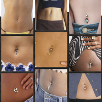 Anneau de nombril personnalisé en acier inoxydable, nouveau Design de fleur, bijoux de Piercing pour le corps, Archer en Zircon pour hommes
