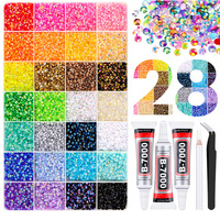 60 compartiments 3mm Résine Jelly Strass plats multicolore AB éclat boîte empilable DIY loisirs