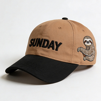 Casquettes de baseball brodées personnalisées, haute qualité, nouveaux arrivages, motif brodé Sunday Sloth, casquettes de baseball