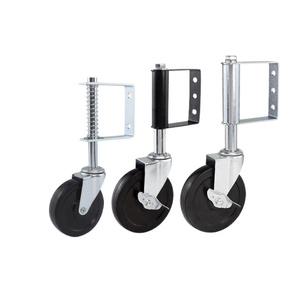 Roulettes pivotantes en caoutchouc thermoplastique de 3, 4 et 5 pouces <span class=keywords><strong>avec</strong></span> <span class=keywords><strong>ressort</strong></span>, roulettes coulissantes <span class=keywords><strong>pour</strong></span> <span class=keywords><strong>portail</strong></span> de clôture <span class=keywords><strong>avec</strong></span> trous de montage - Product Image 1