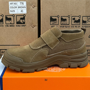 LIGHT BEARER 776 <span class=keywords><strong>Scarpe</strong></span> Antinfortunistiche Traspiranti in Vera Pelle con Punta in Acciaio, Stivali da Lavoro per Saldatura ed Elettricità Senza Lacci, Botas De Seguridad - Product Image 6