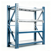 Étagère de stockage robuste pour entrepôt, 4 niveaux, réglable, en acier, unité d'étagérage métallique pour palettes, pour garage industriel, atelier