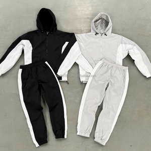 OEM Factory Custom Waterproof Nylon Lightweight Sweatsuit Jogging <b>Zip</b> <b>up</b> <b>Jacket</b> Windbreaker Tracksuit - Product Image 1