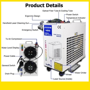 Machine de nettoyage laser à fibre 2000W pour l'élimination de la rouille, des revêtements de peinture, de l'oxyde, de l'huile et de la graisse sur équipements lourds - Product Image 3