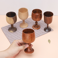 Gobelet à vin en bois Vintage, verre à vin écologique, fait à la main, tasse à eau