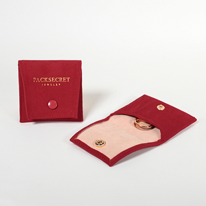 PackSecret Customized Logo Earrings Necklace Ring Gift Bag Packaging Velvet Suede Small Jewelry <b>Button</b> Pouch With <b>Magnetic</b> Box - Product Image 1