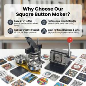 Macchina Automatica per Spille Quadrate da 50MM per Linea di Assemblaggio, Kit Fai-da-Te per Spille, Adesivi per Frigorifero e Materiali di Consumo per Spille Compatibili, Esportazione Internazionale - Product Image 6