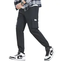 FanLi 2022 Casual sokak stili pantolon bahar/sonbahar erkek Flap cep İpli gevşek özel kargo pantolon