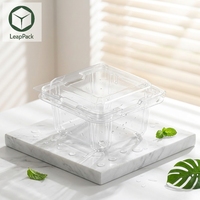 Scatola di Imballaggio Rettangolare in Plastica PET Monouso per Alimenti con Coperchio a Cerniera Design a Conchiglia per Fragole, Ciliegie, Pomodorini, Verdure
