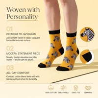 Chaussettes tendance en jacquard côtelé, chaussettes de créateur OEM ODM personnalisées, chaussettes mi-mollet écologiques à motifs, chaussettes de mode pour le quotidien et le streetwear