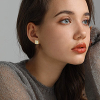 Aretes Magnéticos Cuadrados de Circonita de Acero Inoxidable de 6 mm, Elegantes y Resistentes al Agua, Joyería Magnética Dorada para Niños Sin Perforación