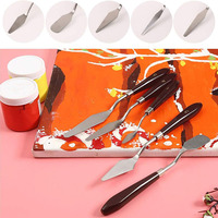 Vente directe d'usine 5 pièces manche en plastique pas cher en acier inoxydable couleur à l'huile mélange peinture grattoir couteau à Palette