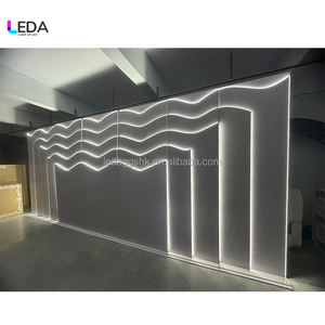 LEDA New Design Magnificent White Acrylic Wave Light <b>Backdrop</b> Wedding <b>Backdrop</b> for Wedding Event <b>Party</b> Stage Decor - Product Image 2