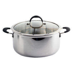 Olla de triple capa, olla de acero inoxidable de 5l con tapa de vidrio, olla de cocina grande para sopas, guisos - Product Image 1