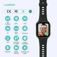 Montre connectée pour enfants LAGENIO K9 4G AI avec carte SIM, appel vidéo, SOS, GPS+WIFI+LBS, mode de localisation, réveil, CE FCC