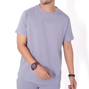 Wholesale Summer Wear New Arrival Men Short Sleeve T Shirt And Shorts Sets Breathable Clothing Solid Color Mens T Shirts Sets - Product Image 3