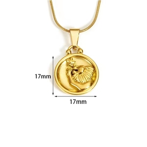 Offre Spéciale acier inoxydable 12 signe <span class=keywords><strong>du</strong></span> zodiaque collier 18K véritable plaqué or zircone ovale métal pendentif <span class=keywords><strong>Horoscope</strong></span> colliers nouveau - Product Image 3