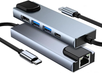 Station d'Accueil Multiport Compatible Ethernet PD Type C vers USB 3.0, Répartiteur Hub USB C 5, 6, 7, 8, 11 en 1 pour Ordinateur Portable
