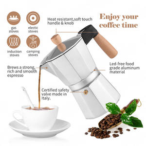 Nouvelle conception de cafetière à expresso de camping en aluminium, cafetière cubaine manuelle pour cappuccino <span class=keywords><strong>ou</strong></span> latte - Product Image 6