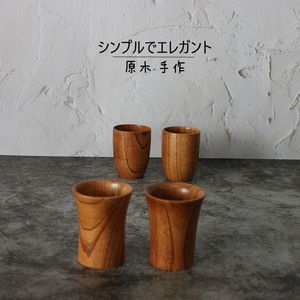 Japanese Style Wooden <b>Cup</b> Solid Color Handmade For <b>Camping</b> Drink <b>Cup</b> - Product Image 1