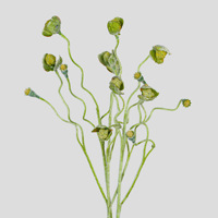 Fleur artificielle de pavot de 65 cm avec tige floquée pliable, accessoires de photographie et décoration intérieure, pavots oranges