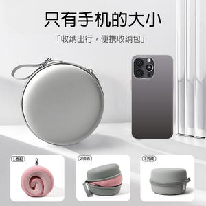 Almohada de viaje refrescante con forma de U de espuma viscoelástica Torexhar para adultos, color rosa flor de cerezo - Product Image 3