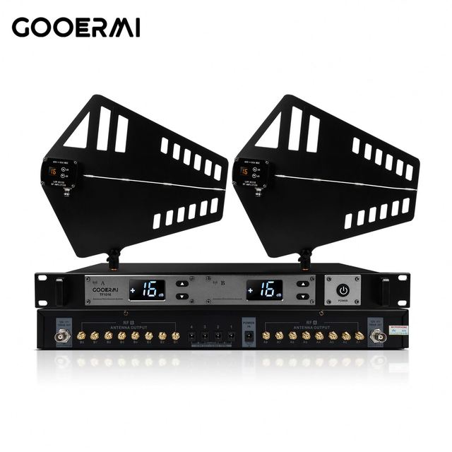 TF1016 16-Channel UHF Antenna Distribution System Active Directional Receiver Power Splitter Amplifier Bundle for Wireless Mic