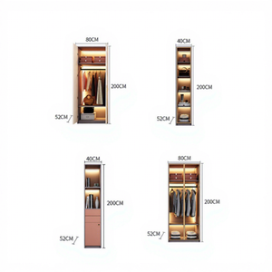 Huide Modern Wardrobe Hinged Door <b>Bedroom</b> <b>Storage</b> <b>Cabinet</b> Large Capacity Easy Assemble Light Interior Design MDF Freestanding - Product Image 4